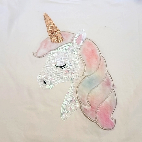 Btween Girls Unicorn Fluffy Mane Soft Sweatshirt White Top Size 12 - Picture 3 of 7